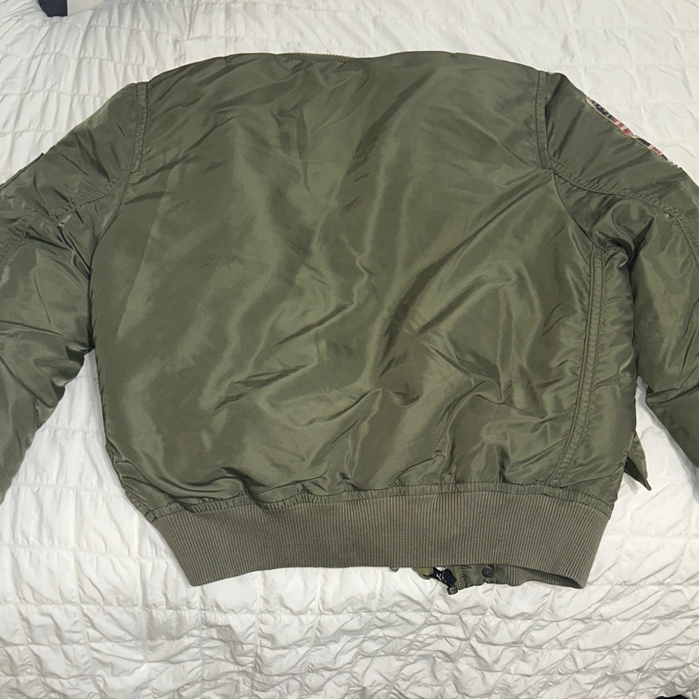 RARE Denim & Supply Ralph Lauren Khaki Bomber Jacket - Picture 3 of 9